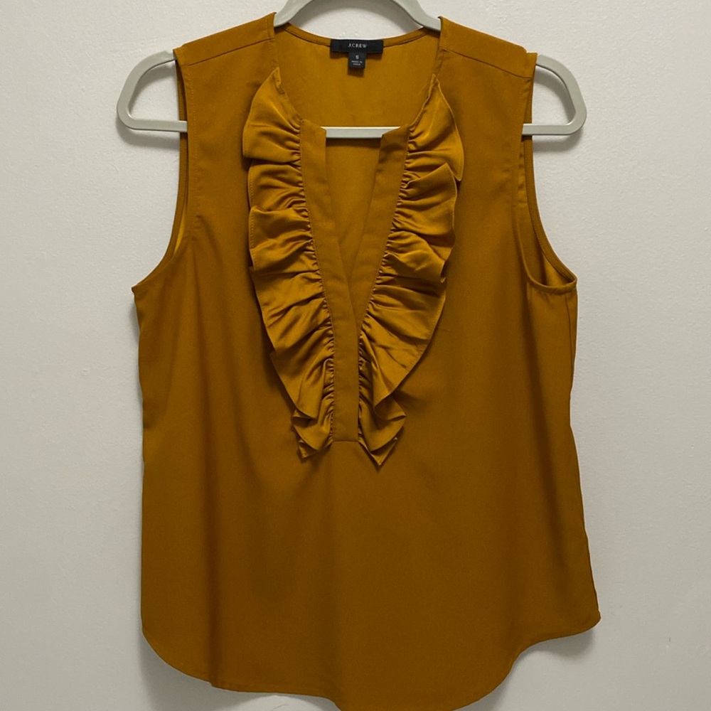 J. Crew - Ruffle-Front Top in Satin Crepe - Size Small